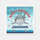 Shark Birthday Party Boys Papieren servet (Voorkant)