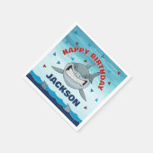 Shark Birthday Party Boys Papieren servet (Hoek)