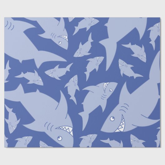 Shark Birthday Party Cadeaupapier (Vlak)