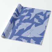 Shark Birthday Party Cadeaupapier (Uitgerold)