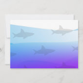 Shark Birthday Party Foto Paars Blue Invitation Kaart (Achterkant)