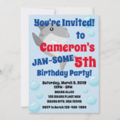 Shark Birthday Party Invitation for Boys Jaw-some Kaart (Voorkant)