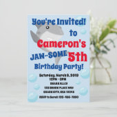 Shark Birthday Party Invitation for Boys Jaw-some Kaart (Staand voorkant)