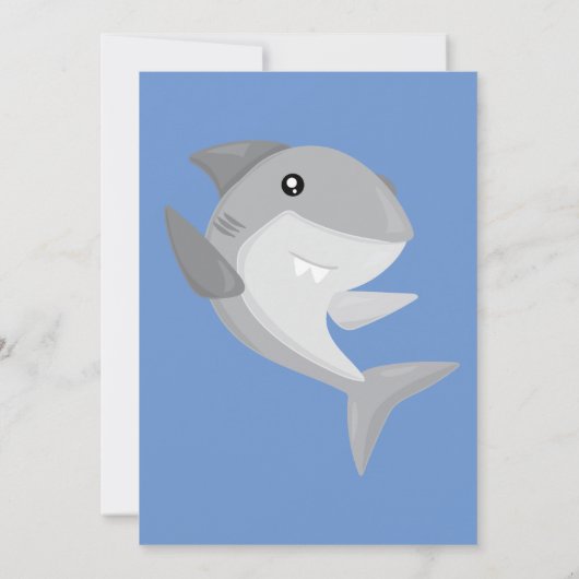 Shark Birthday Party Invitation for Boys Jaw-some Kaart (Achterkant)