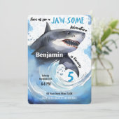 Shark Birthday Party Kaart (Staand voorkant)