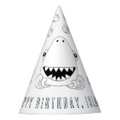 Shark Birthday Party - Kleur uw eigen Pet Feesthoedjes (Voorkant)