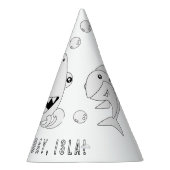 Shark Birthday Party - Kleur uw eigen Pet Feesthoedjes (Rechts)
