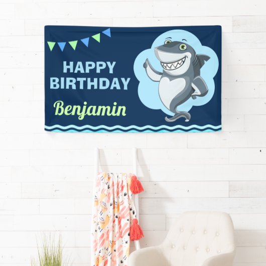 Shark Birthday Party Spandoek (Insitu)