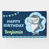 Shark Birthday Party Spandoek (Horizontaal)
