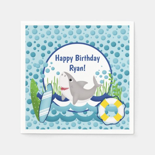 Shark Birthday Servet (Voorkant)