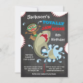 Shark Birthday Swimming Pool Party Invitations Kaart (Voorkant)