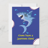 Shark Birthday Swimming Pool Party Invitations Kaart (Achterkant)