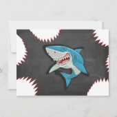 Shark Birthday Swimming Pool Party Invitations Kaart (Achterkant)