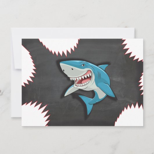 Shark Birthday Swimming Pool Party Invitations Kaart (Achterkant)