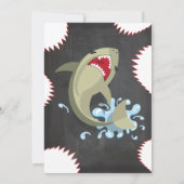 Shark Birthday Swimming Pool Party Invitations Kaart (Achterkant)