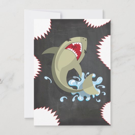 Shark Birthday Swimming Pool Party Invitations Kaart (Achterkant)