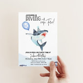 Shark Birthday-uitnodiging - Duik in VIJF Kaart