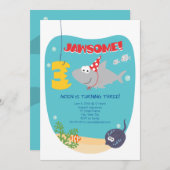 Shark Bite 3de dag uitnodiging (Voorkant / Achterkant)