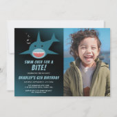 Shark Bite Any Age Birthday Foto Kaart (Voorkant)