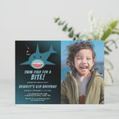 Shark Bite Any Age Birthday Foto Kaart (Staand voorkant)