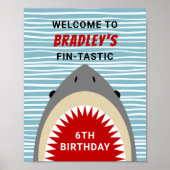 Shark Bite Any Age Birthday Party Welkomstteken Poster (Voorkant)