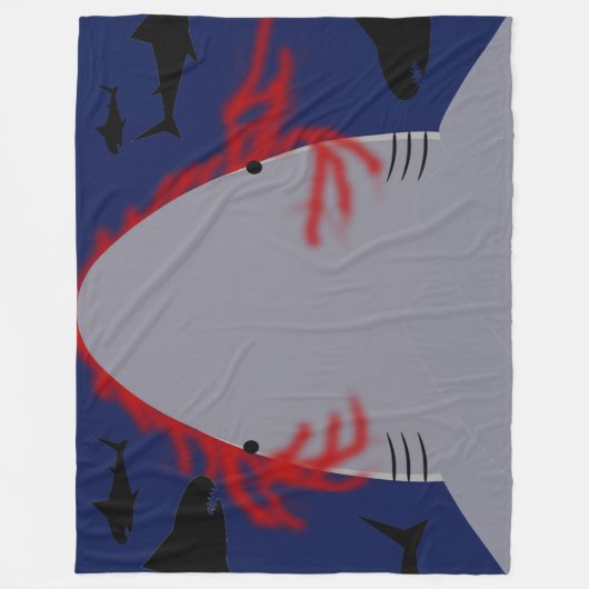 Shark Bite Fleece Deken (Voorkant)