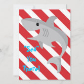 Shark Bite Invite - 5e verjaardag Kaart (Achterkant)