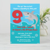 Shark Bite Invite - 9e verjaardag Kaart (Staand voorkant)