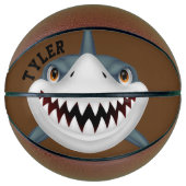 Shark Bite personaliseren op bruine achtergrond Basketbal (Voorkant)
