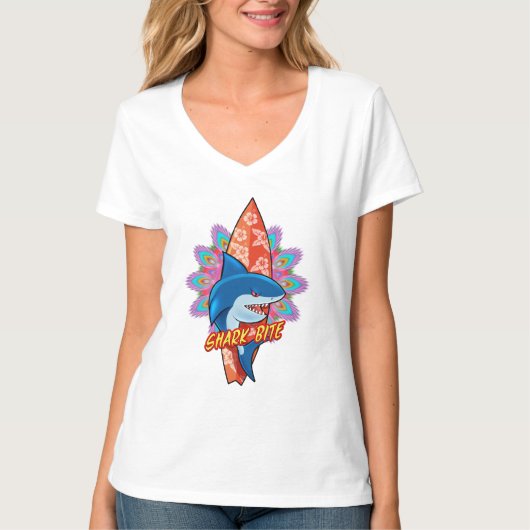 Shark Bite surf mandala T shirt (Voorkant)
