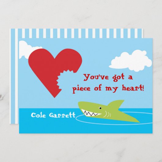 Shark Bite Valentijn Feestdagenkaart (Voorkant / Achterkant)