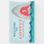 Shark Bite-verjaardagsfeest Spandoek (Verticaal)