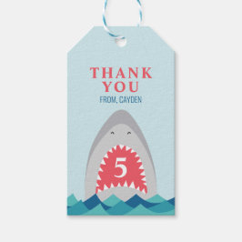 Shark Bite verjaardagsfeestje Cadeaulabel