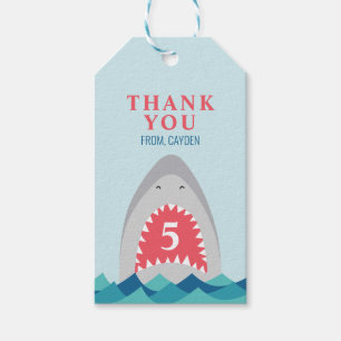 Shark Bite verjaardagsfeestje Cadeaulabel