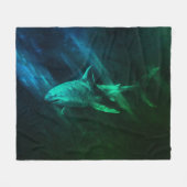 Shark Blue-Green 50 x 60 Fleece Blanket Deken (Voorkant (Horizontaal))