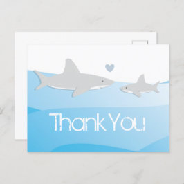 Shark Blue Ocean Baby shower Bedankt Briefkaart