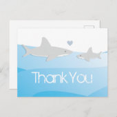 Shark Blue Ocean Baby shower Bedankt Briefkaart (Voorkant / Achterkant)