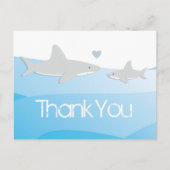Shark Blue Ocean Baby shower Bedankt Briefkaart (Voorkant)