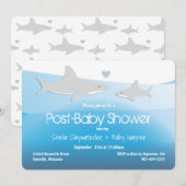 Shark Blue Ocean Post Baby shower Kaart (Voorkant / Achterkant)