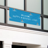 Shark Blue Underwater kinderen Birthday Party Spandoek (Buitenkant Gebouw)