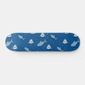 Shark Blue White Persoonlijk Skateboard (Horizontaal)