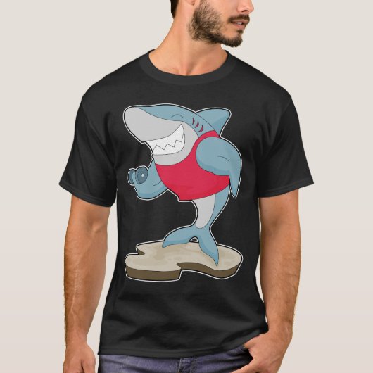 Shark Bodybuilding Dumbbell T-shirt (Voorkant)