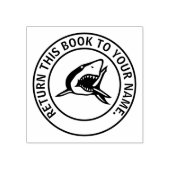 Shark boekenplaat rubberstempel (Afrduk)