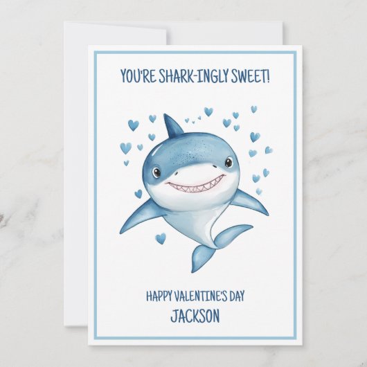 Shark Boys Klaslokaal School Happy Valentine's Day Feestdagenkaart (Voorkant)