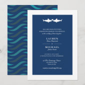 Shark bruiloft uitnodiging (Voorkant / Achterkant)