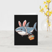 Shark Bunny Easter Eggs Funny Hunt Girls Boys Kind Kaart (Gele Bloem)