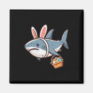 Shark Bunny Easter Eggs Funny Hunt Girls Boys Kind Magneet