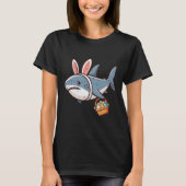 Shark Bunny Easter Eggs Funny Hunt Girls Boys Kind T-shirt (Voorkant)