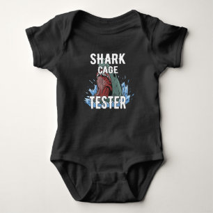 Shark Cage Tester - Funny Ocean Adventure Humor Romper
