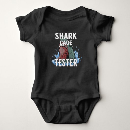 Shark Cage Tester - Funny Ocean Adventure Humor Romper (Voorkant)